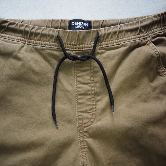 Levi's Denizen Men's Khaki Jogger Pants Size L / W36 L27 Elastic Drawstring - Picture 3 of 7
